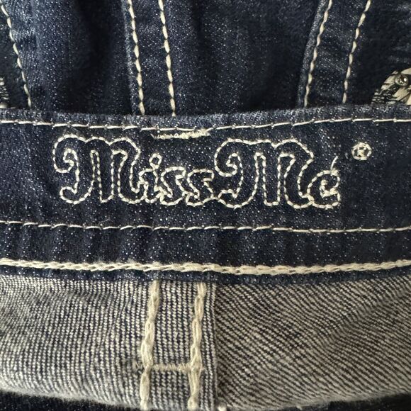 Miss Me Jeans Womens 2 26" Blue Easy Cropped JE5769EC2 Dark Wash Fading Casual - Picture 6 of 9